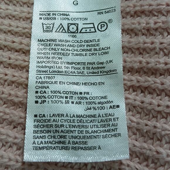 GAP large Chalk Pink mock-neck Long-Sleeved raglan sleeve 100% Cotton sweater - Picture 10 of 12